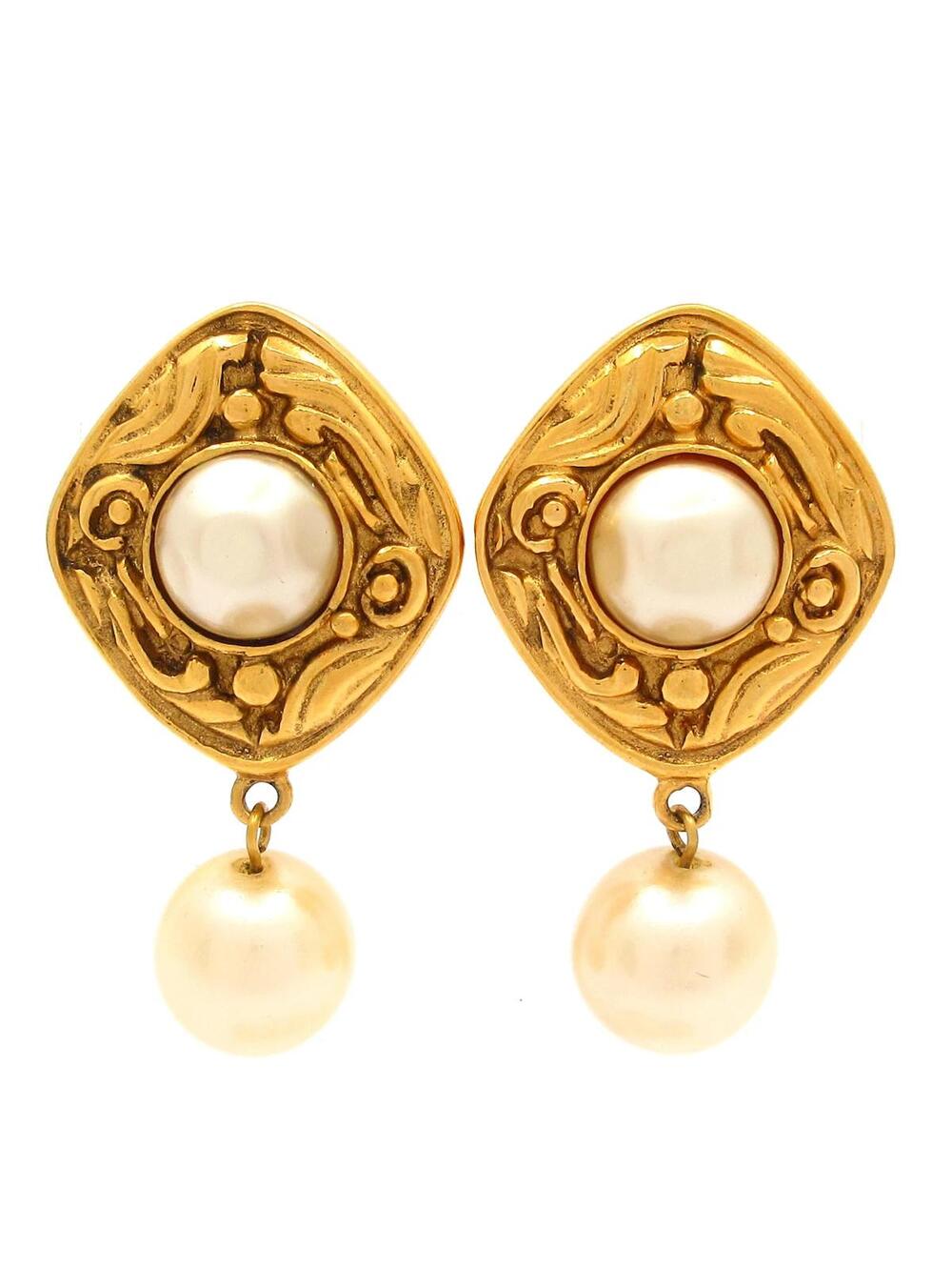 Chanel Gold Hardware Faux Pearl Clip On #338894C62B
